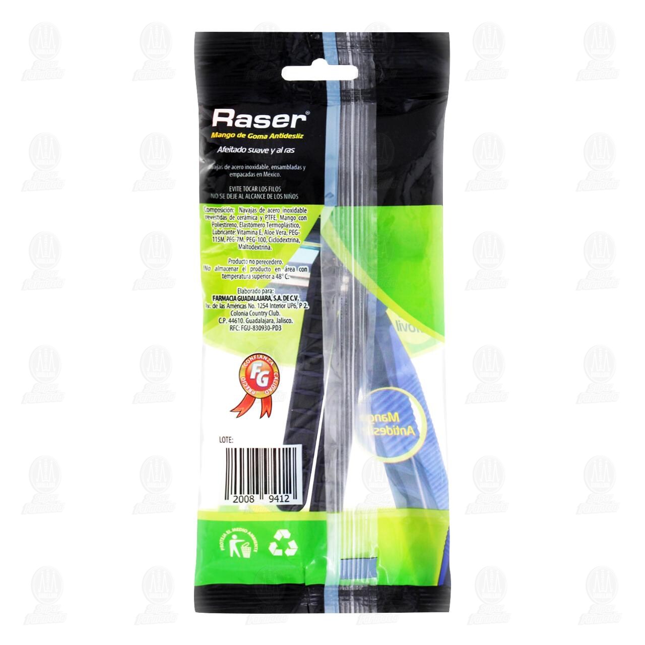 Rastrillos Raser Desechables Mango de Goma Antidesliz, 2 pzas. image number 1