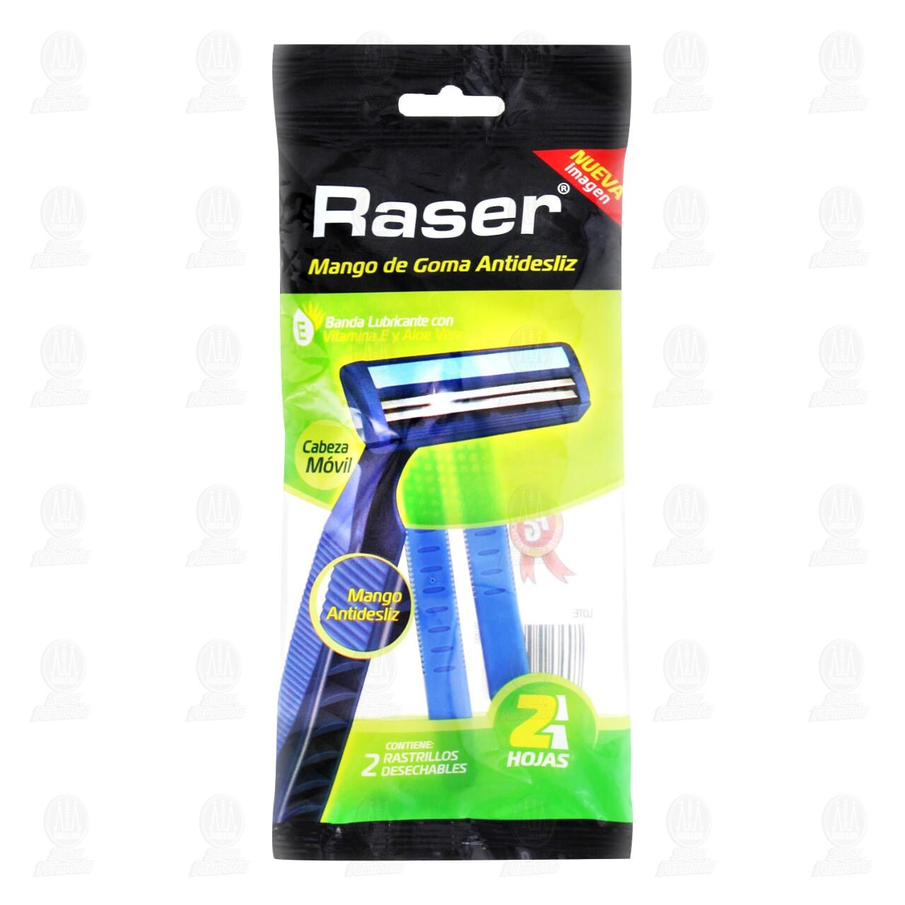 Rastrillos Raser Desechables Mango de Goma Antidesliz, 2 pzas. image number 0