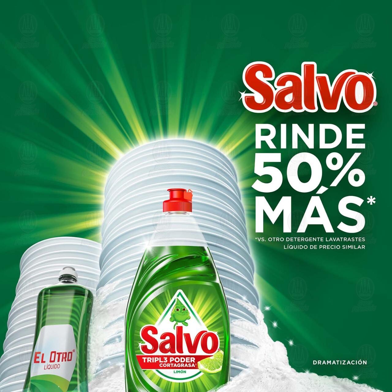 Lavatrastes L&iacute;quido Salvo Lim&oacute;n, 500 ml. image number 4