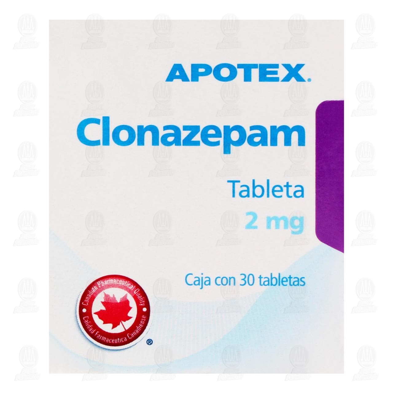 Clonazepam 2 mg, 30 Tabletas. image number 1