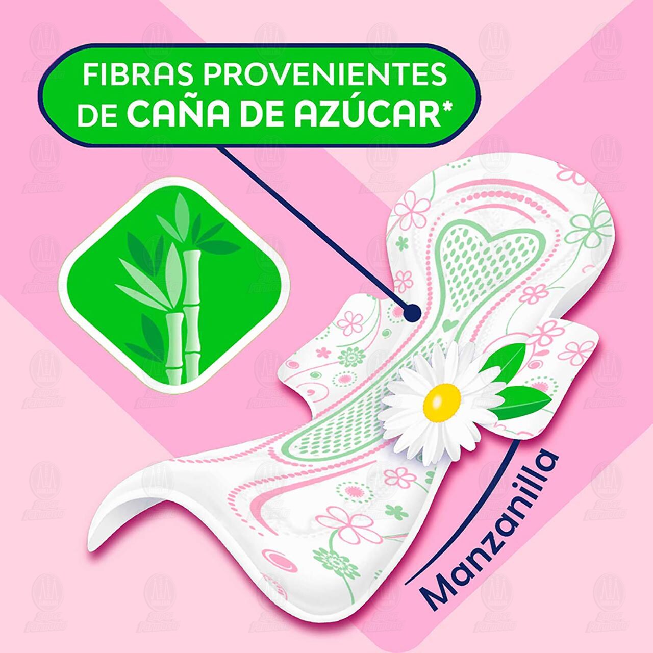 Toallas Femeninas Saba Confort Manzanilla Nocturna con Alas, 8 pzas. image number 2