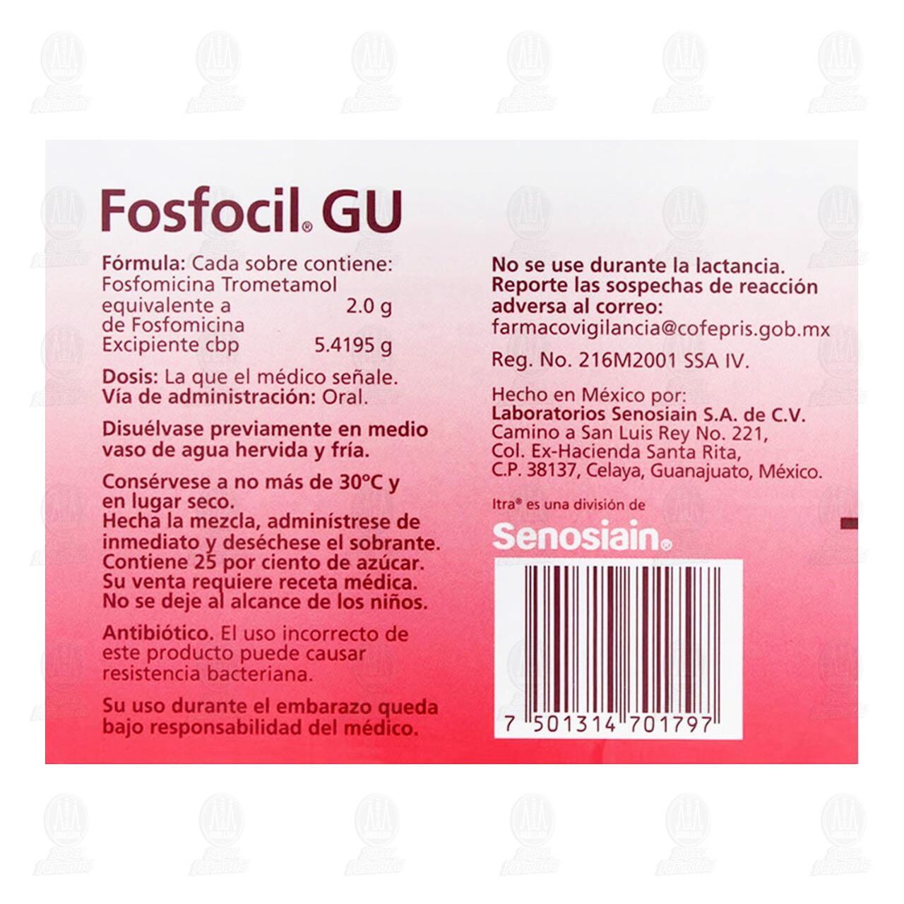 Fosfocil GU 2 gr, 1 Sobre Infantil Granulado. image number 2