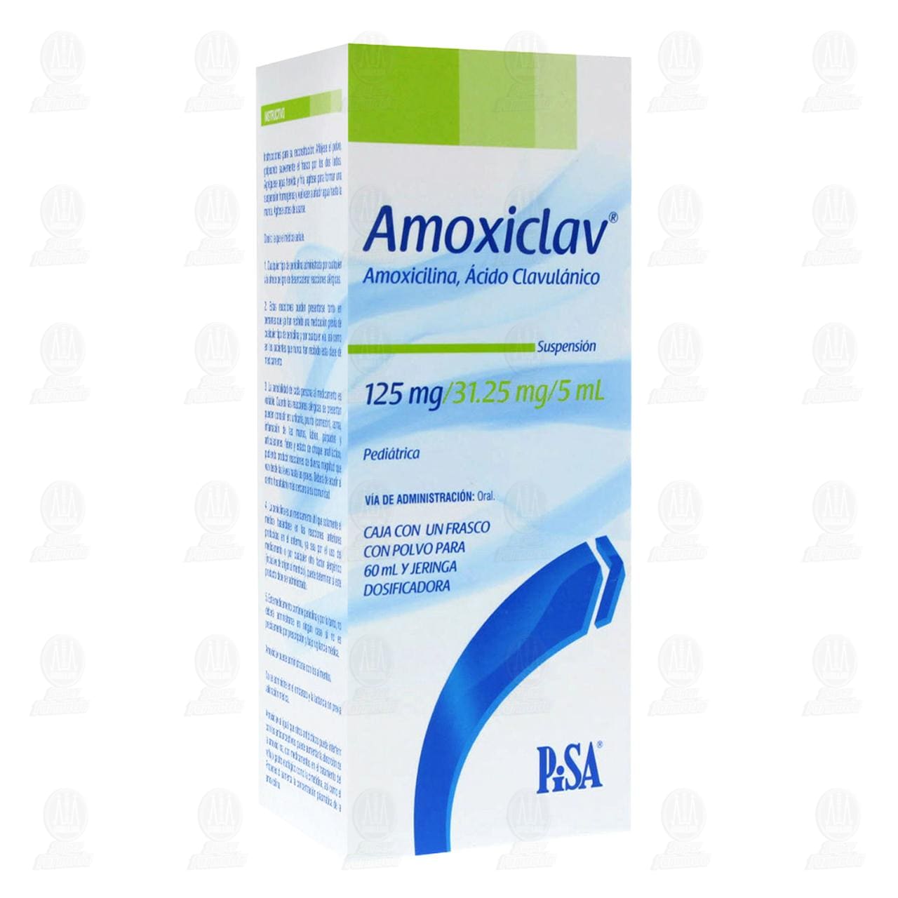 Amoxiclav 125mg/31.25mg/5ml, Suspensión Pediátrica 60 ml.