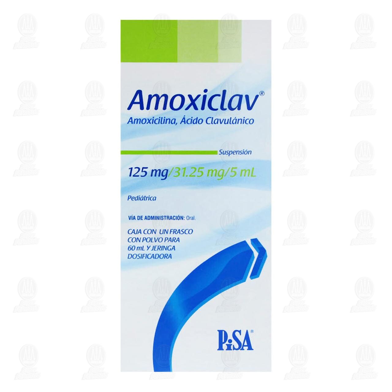 Amoxiclav 125mg/31.25mg/5ml, Suspensi&oacute;n Pedi&aacute;trica 60 ml. image number 1