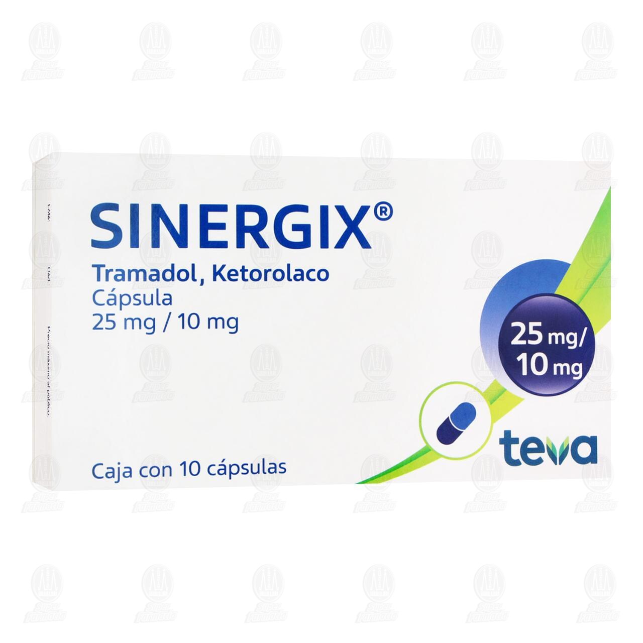 Sinergix 25mg/10mg, 10 C&aacute;psulas. image number 0