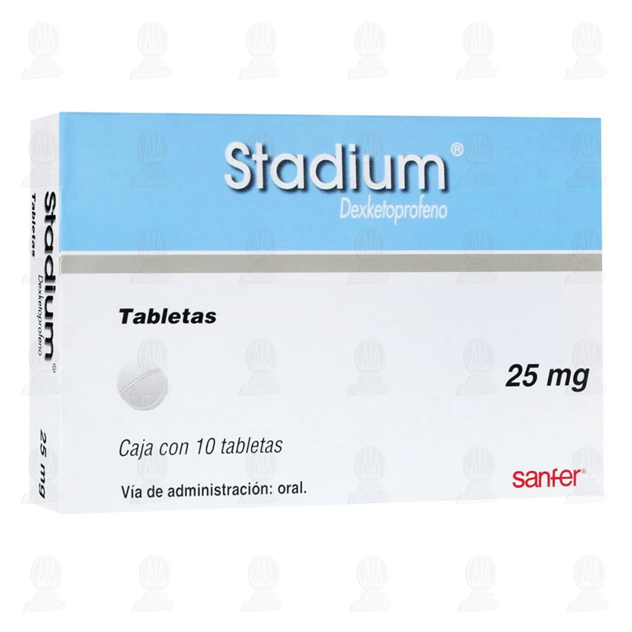 Stadium 25 mg, 10 Tabletas. image number 0