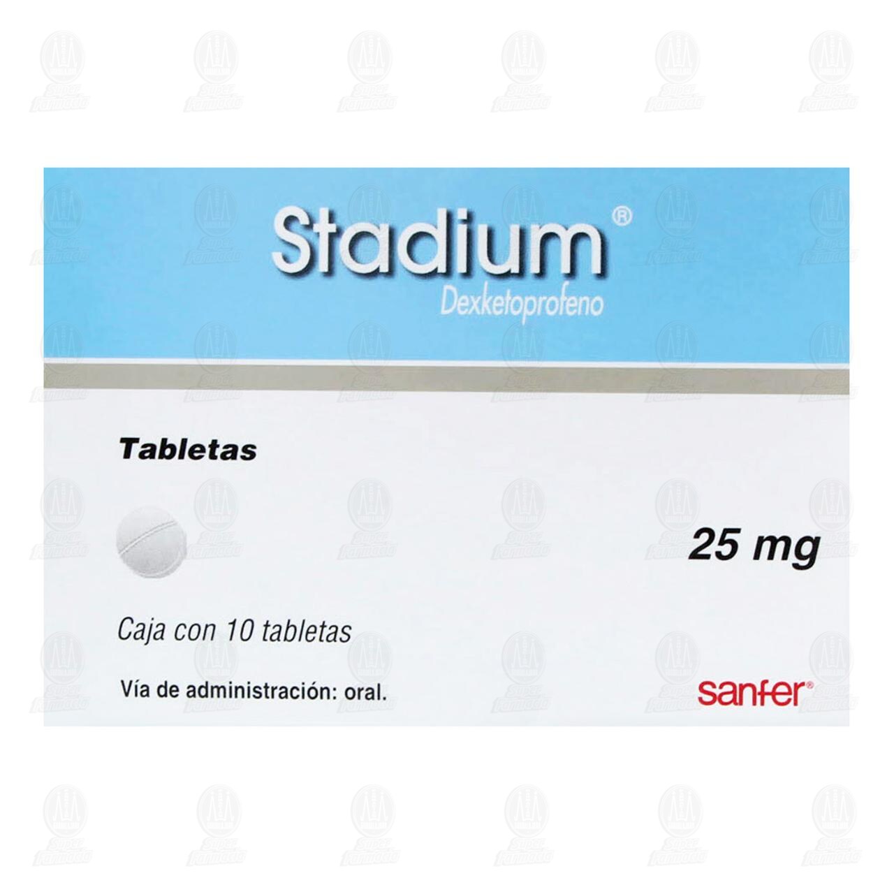 Stadium 25 mg, 10 Tabletas. image number 1