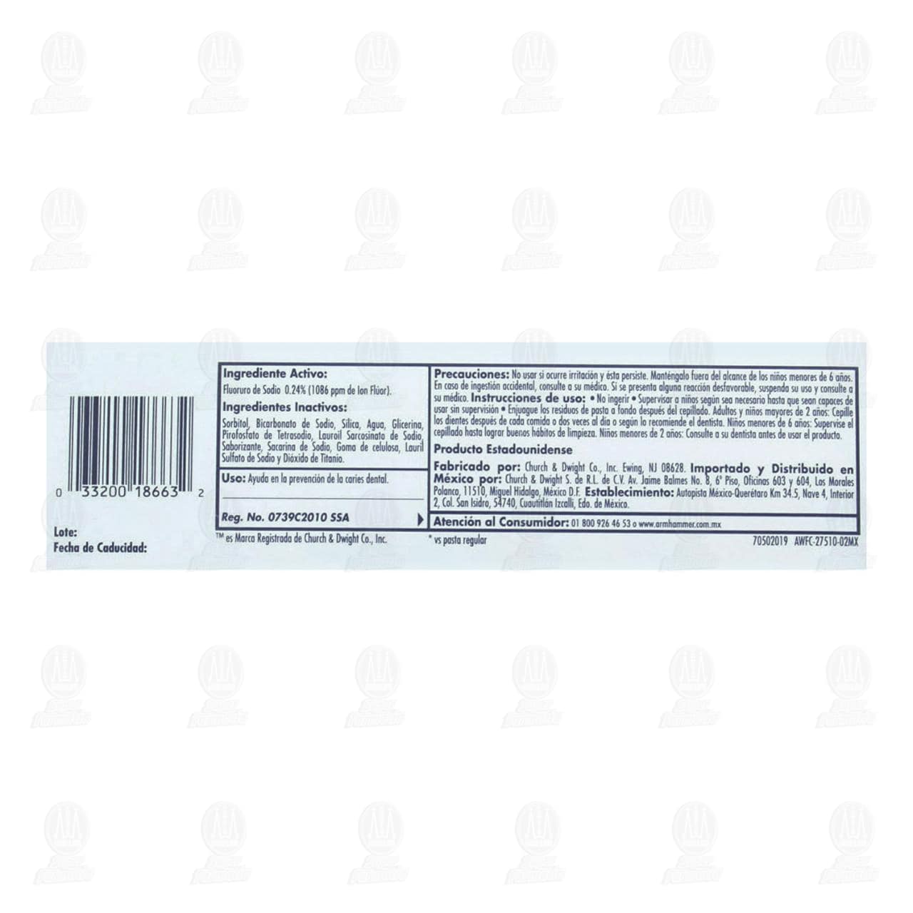 Arm & Hammer Advance White Pasta Dental Control Sarro, 121 gr. image number 2