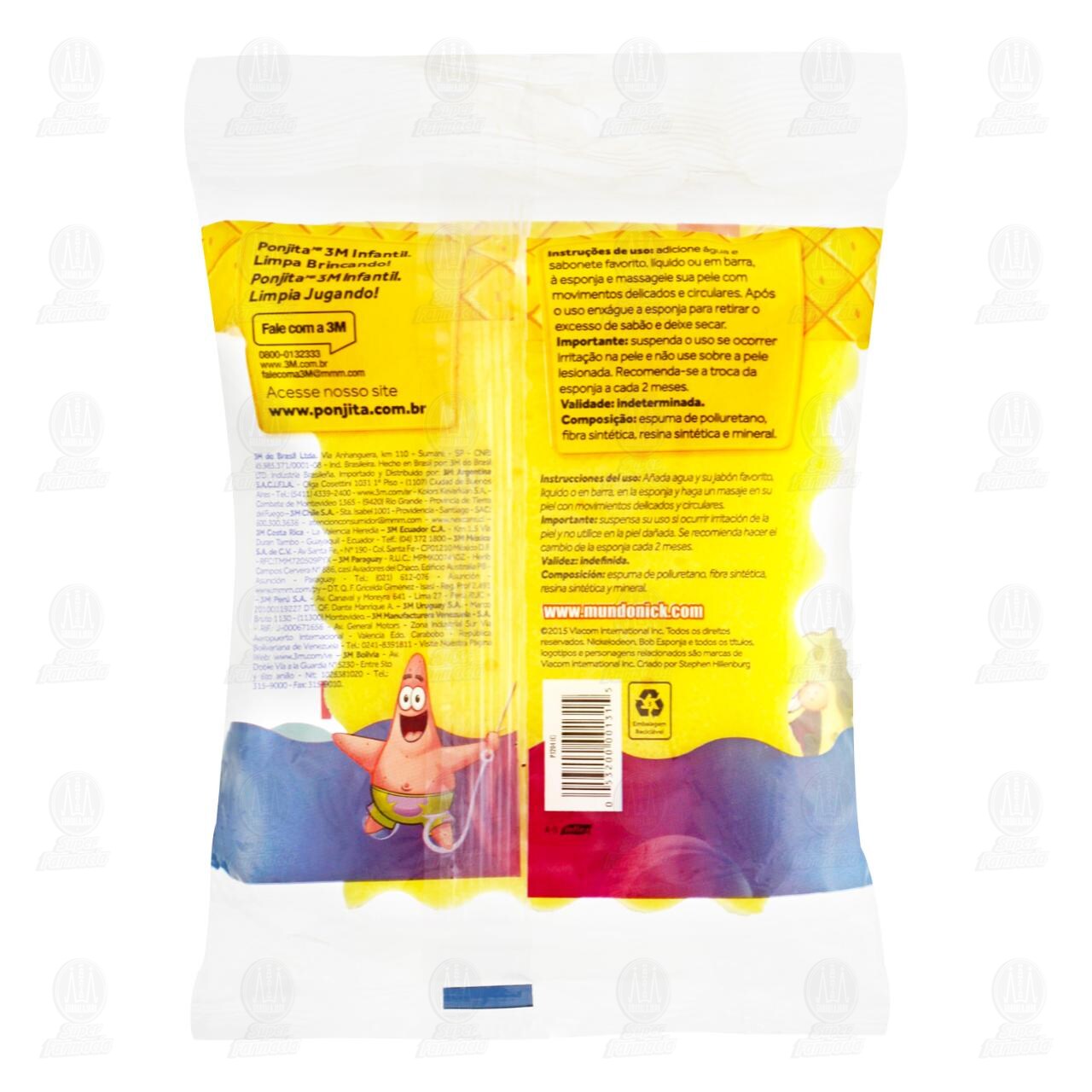 Esponja de Baño Ponjita 3M Infantil Bob Esponja, 1 pz. image number 1