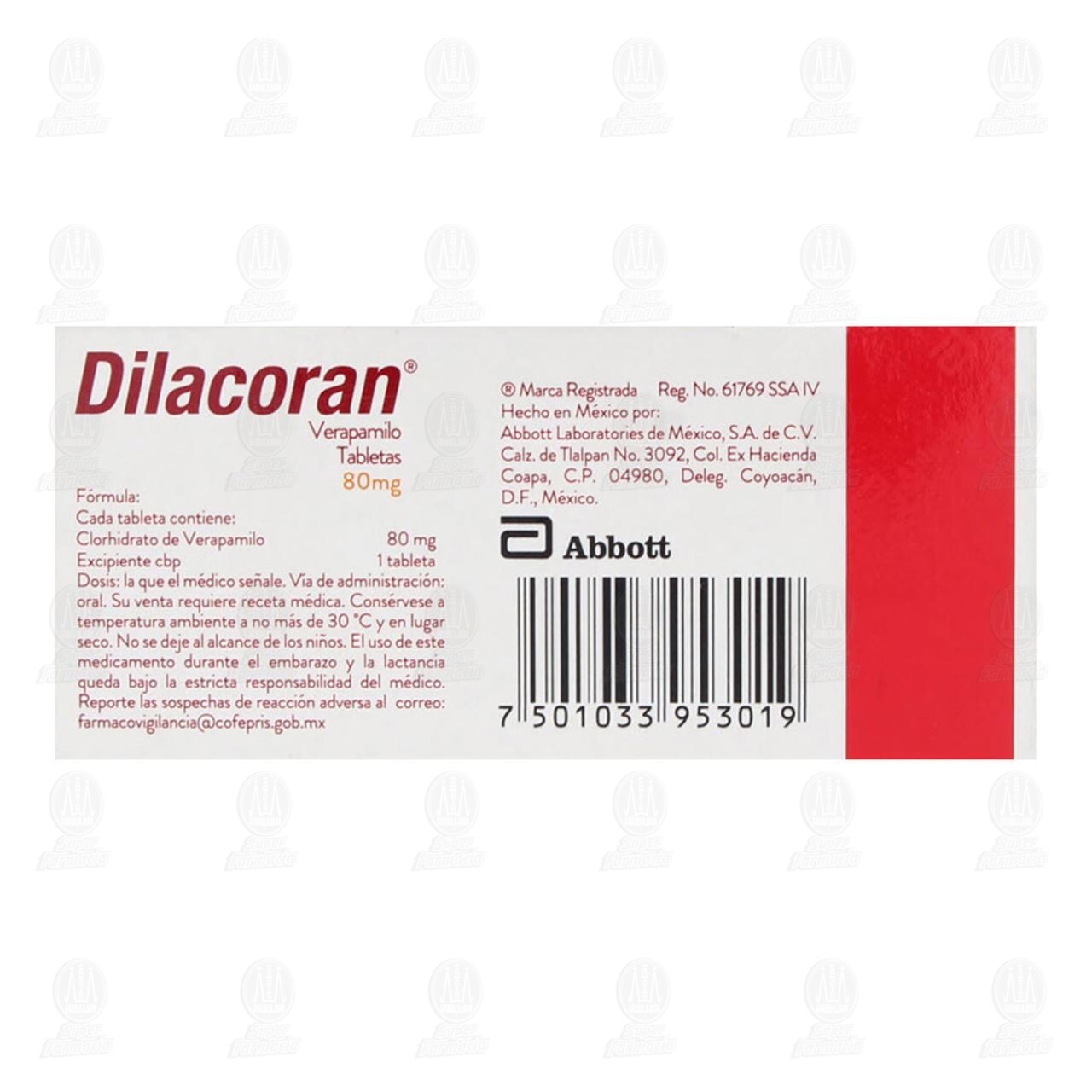 Dilacoran 80 mg, 30 Tabletas. image number 2