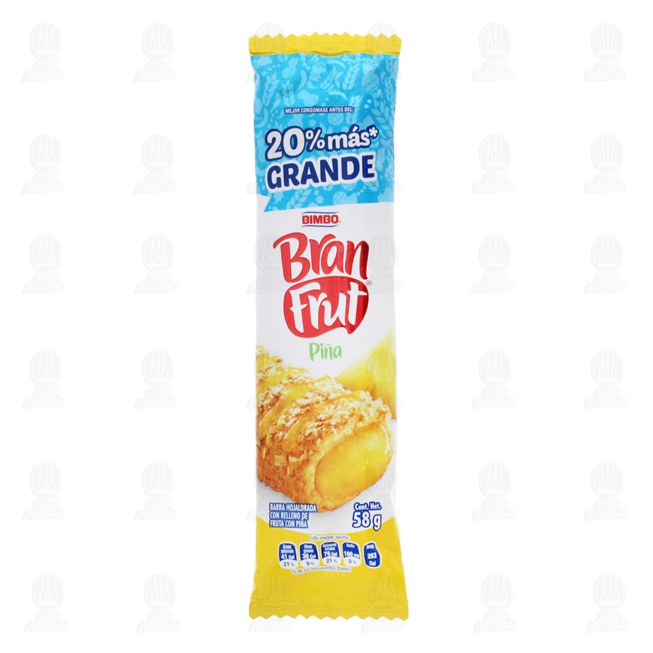 Barra Bran Frut con Pi&ntilde;a, 58 gr.