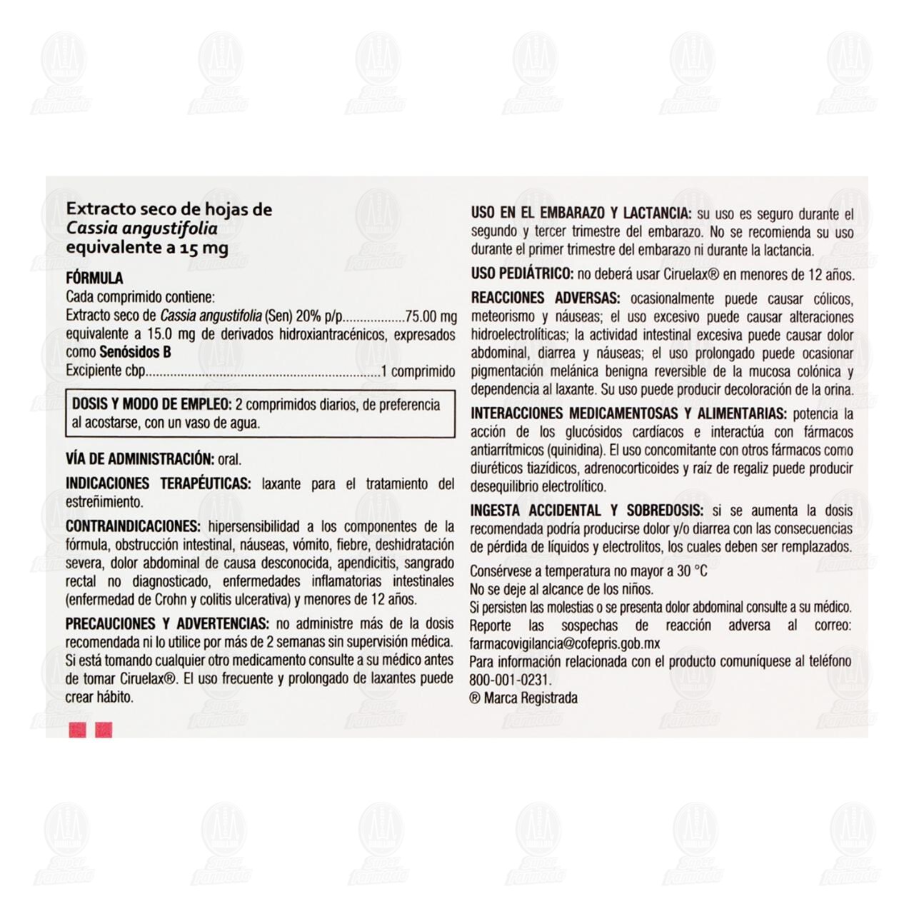 Ciruelax 15 mg, 20 Comprimidos. image number 2