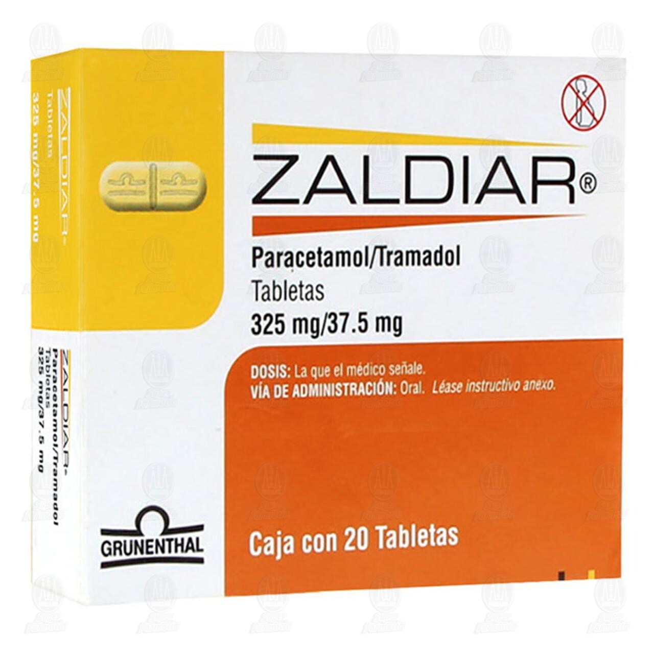 Zaldiar 325mg/37.5mg, 20 Tabletas. image number 0