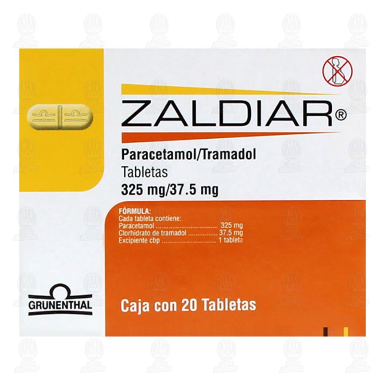 Zaldiar 325mg/37.5mg, 20 Tabletas. image number 2