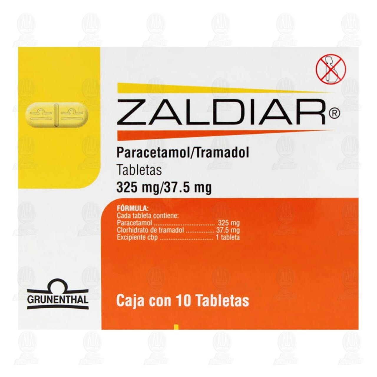 Zaldiar 325mg/37.5mg, 10 Tabletas. image number 1