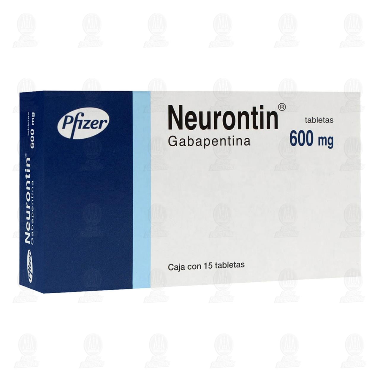 Neurontin 600 mg, 15 Tabletas. image number 0
