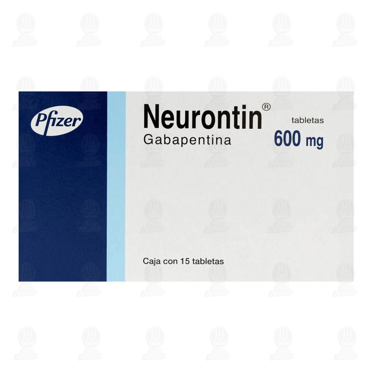 Neurontin 600 mg, 15 Tabletas. image number 1