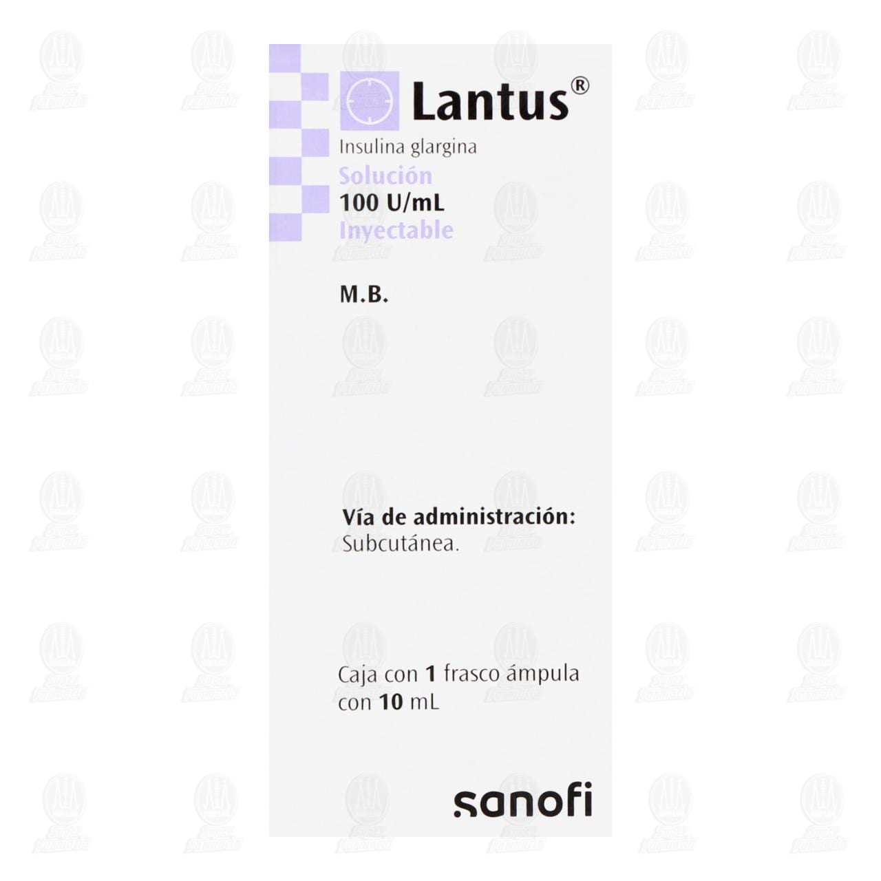 Lantus 100UI/ml Soluci&oacute;n Inyectable &Aacute;mpula, 10 ml. image number 1