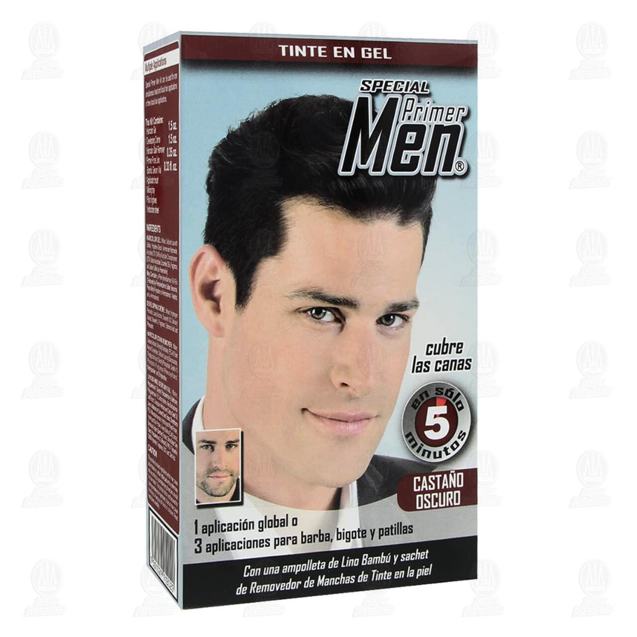 Tinte en Gel Special Primer Men Color Casta&ntilde;o Oscuro con Lino Bamb&uacute;, 1 pz.