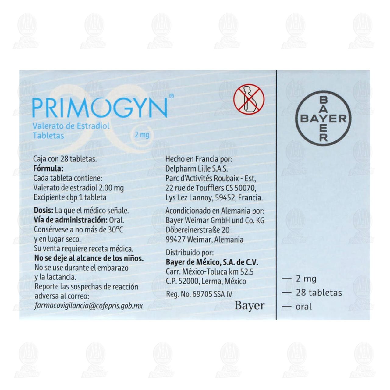 Primogyn 2 mg, 28 Tabletas. image number 2
