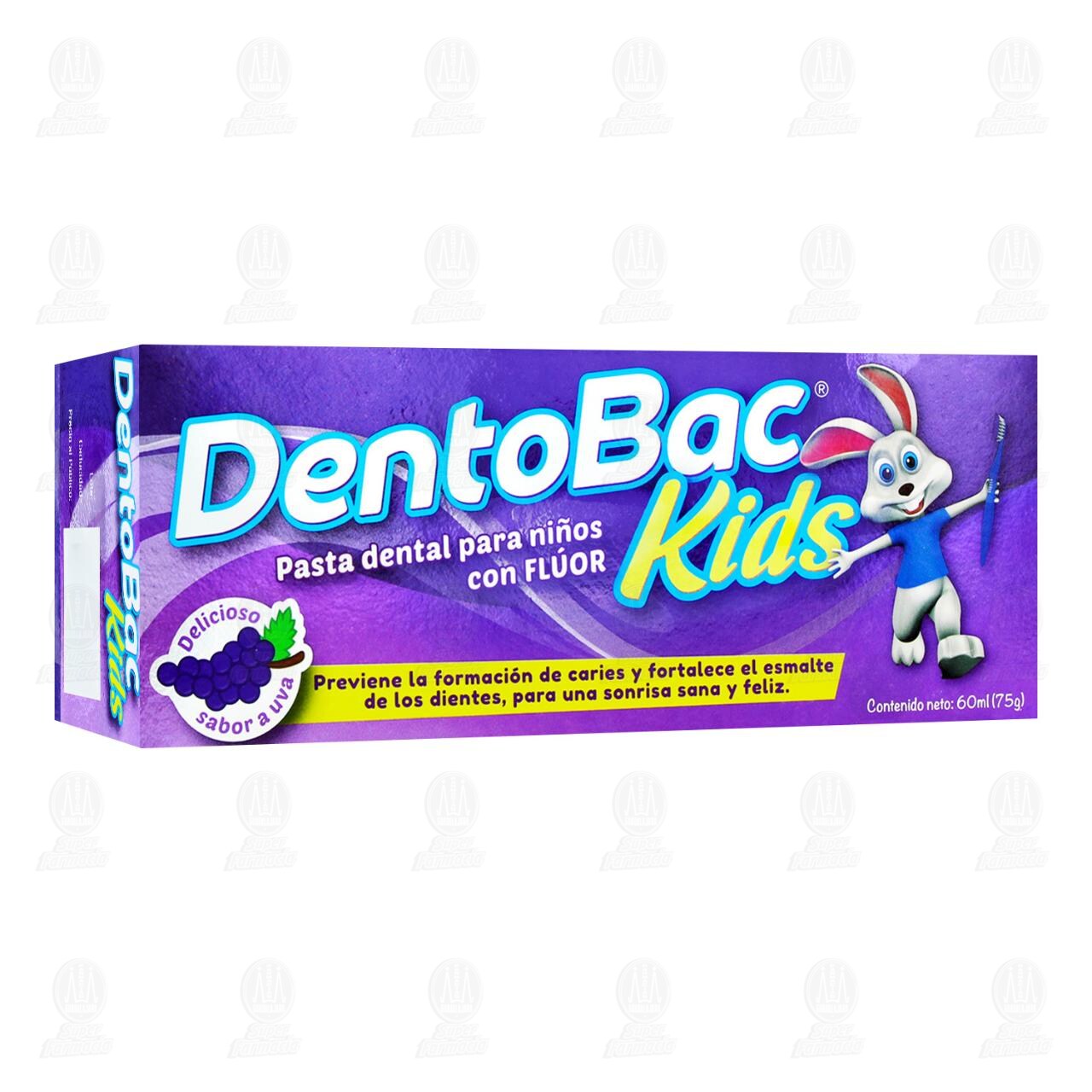Pasta Dental Dentobac Kids Sabor Uva, 60 ml.
