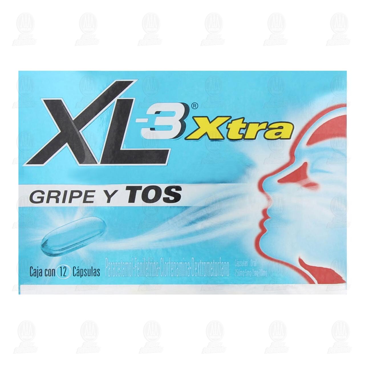 Xl-3 Xtra Gripe y Tos, 12 Cápsulas. image number 1