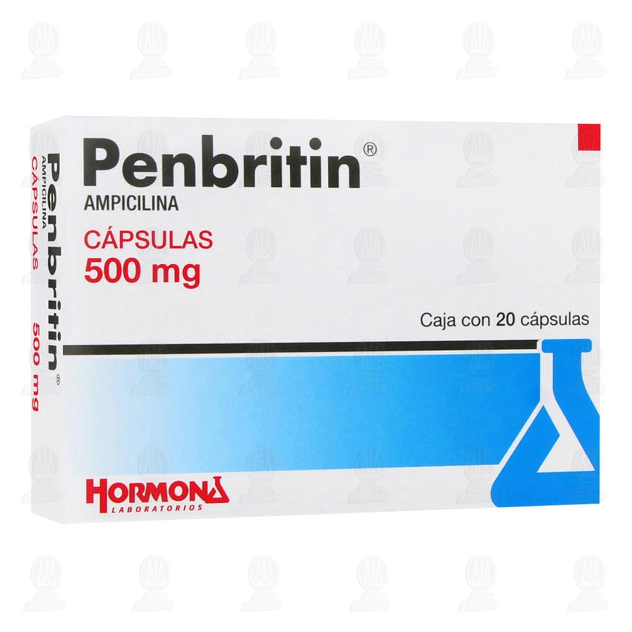 Penbritin 500 mg, 20 C&aacute;psulas. image number 0