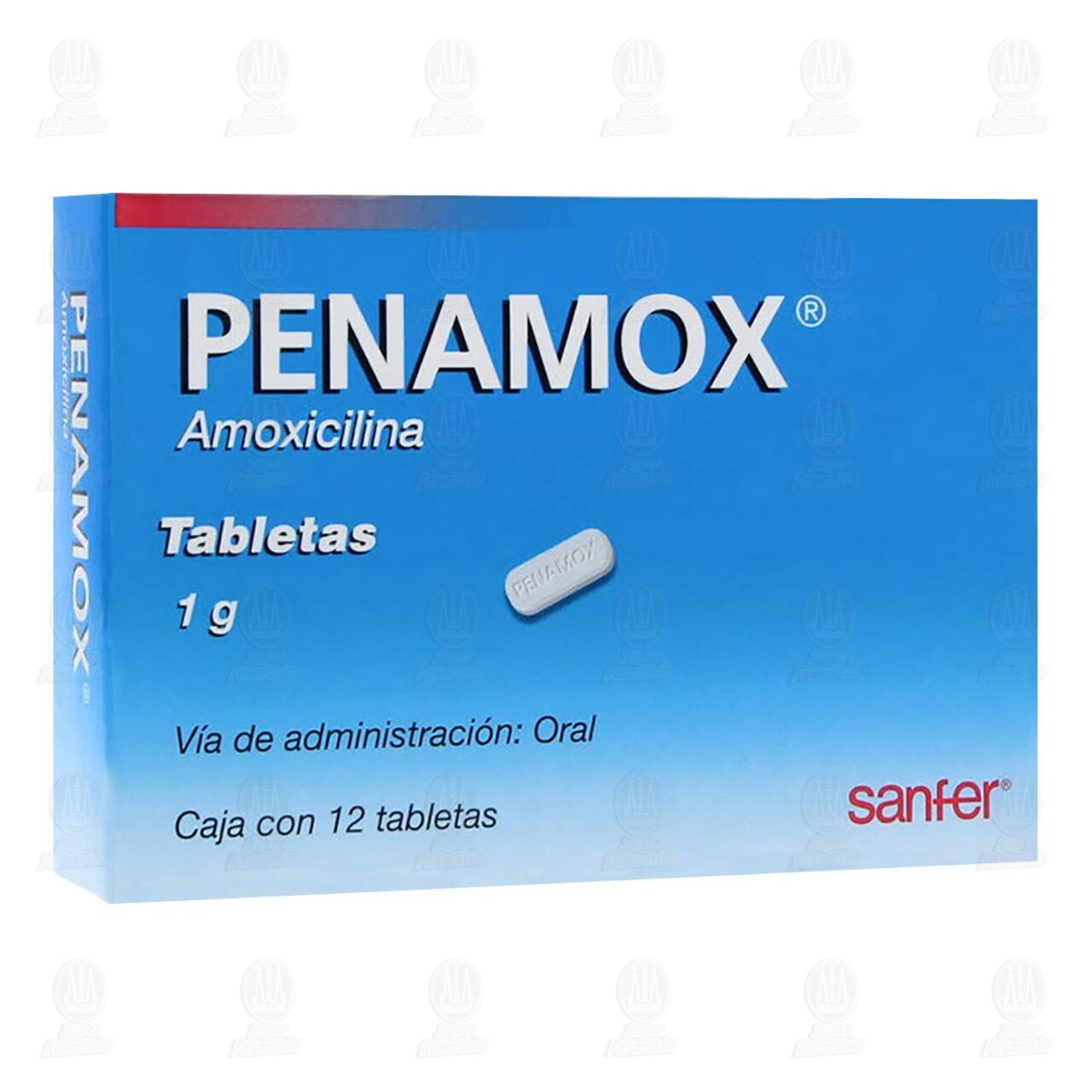 Penamox 1 gr, 12 Tabletas. image number 0