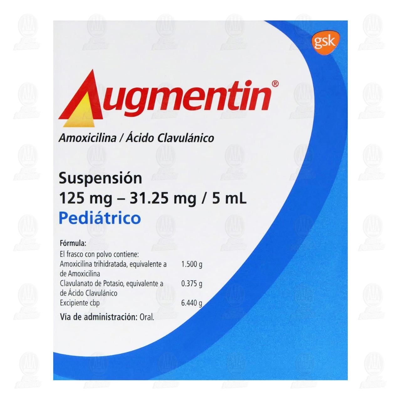 Augmentin 125mg/31.25mg/5ml Suspensi&oacute;n Pedi&aacute;trico, 60 ml. image number 2