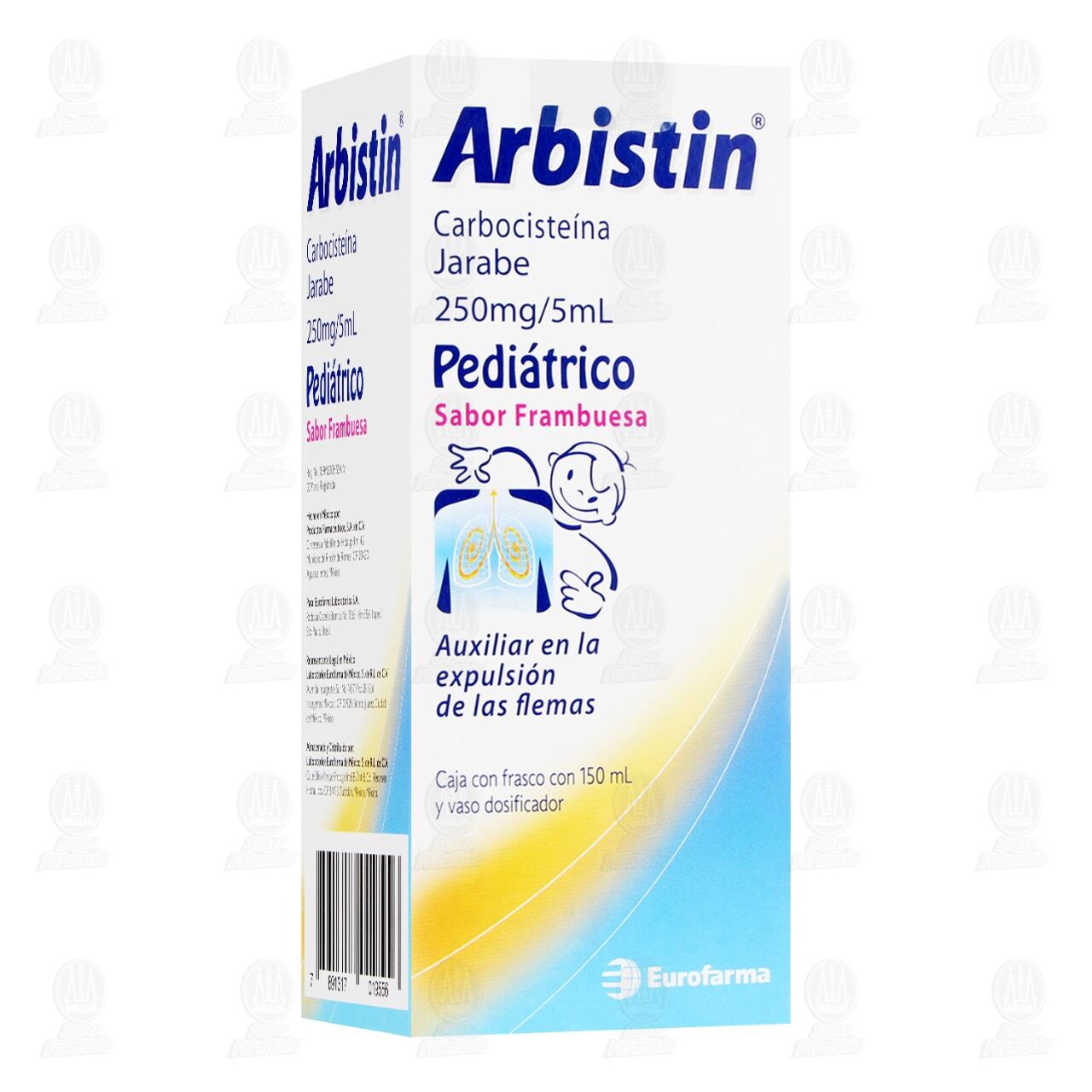 Arbistin Jarabe Pedi&aacute;trico Sabor Frambuesa 250mg/5ml, 150 ml. image number 0