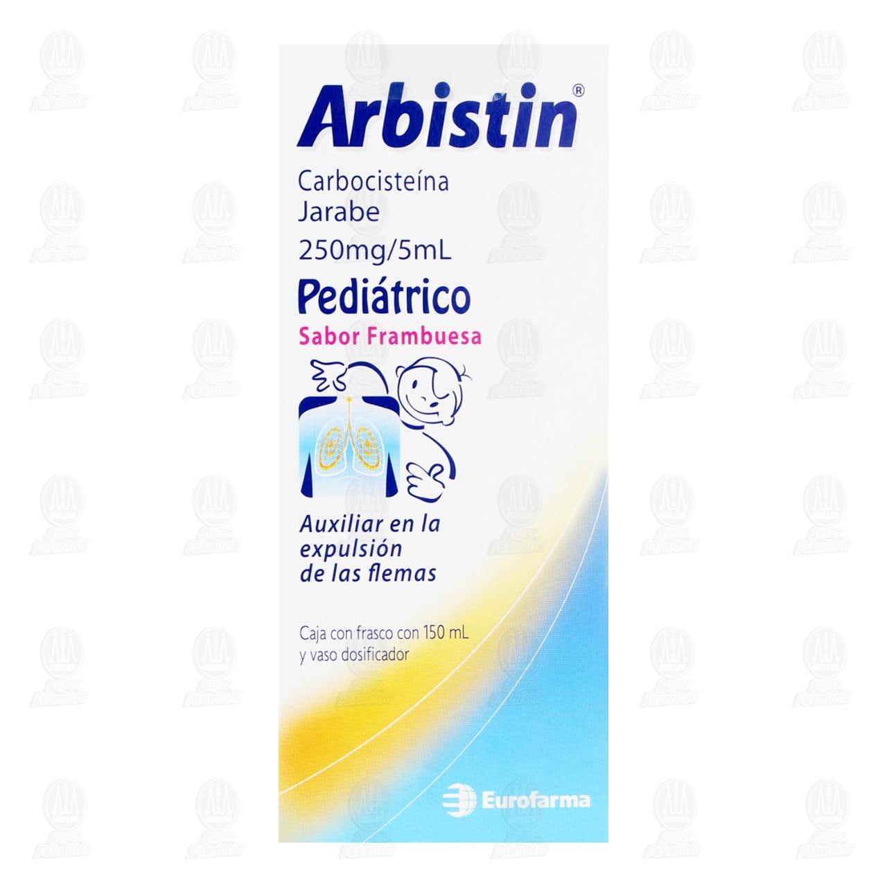 Arbistin Jarabe Pedi&aacute;trico Sabor Frambuesa 250mg/5ml, 150 ml. image number 1
