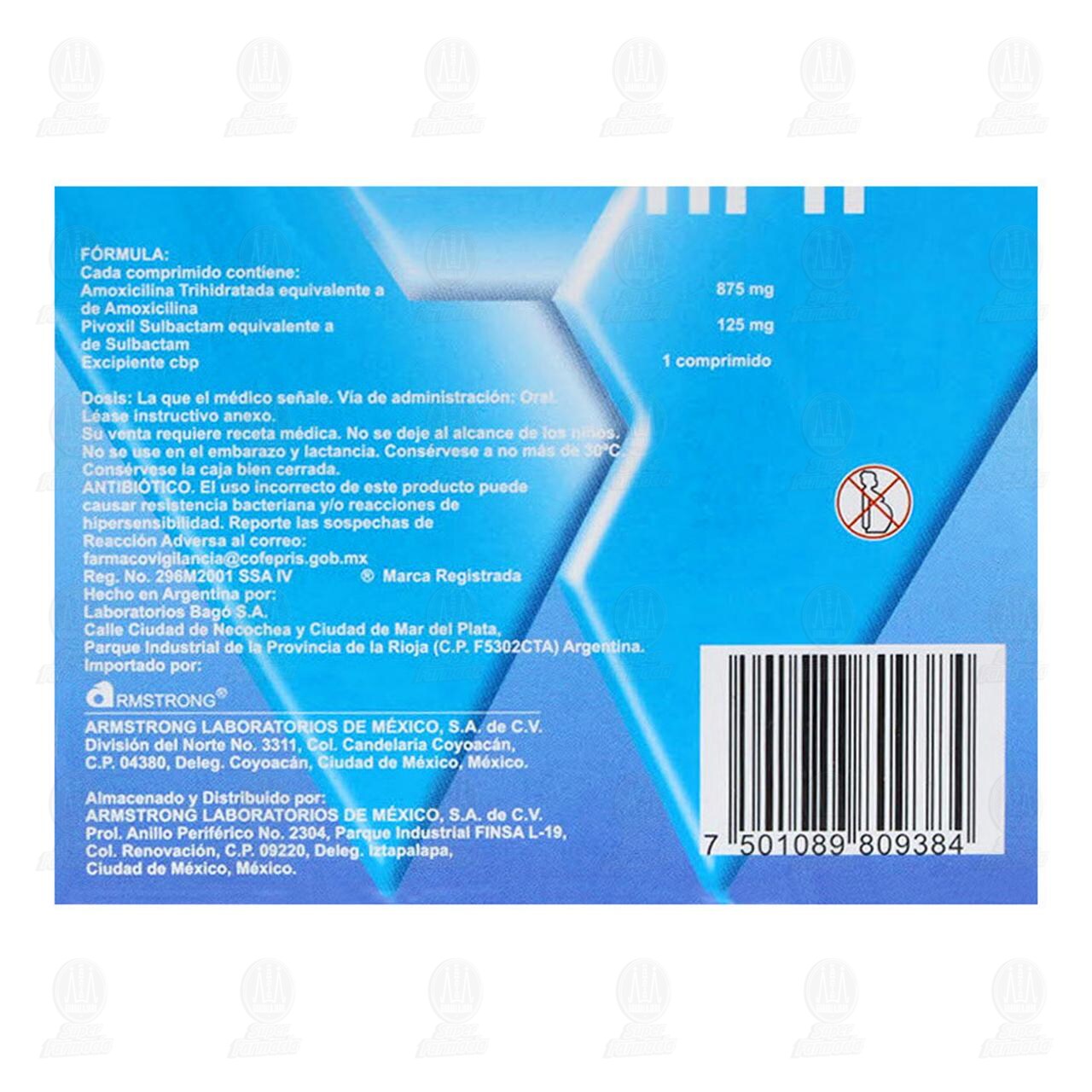 Trifamox IBL-12 H 875mg/125mg, 14 Comprimidos. image number 2