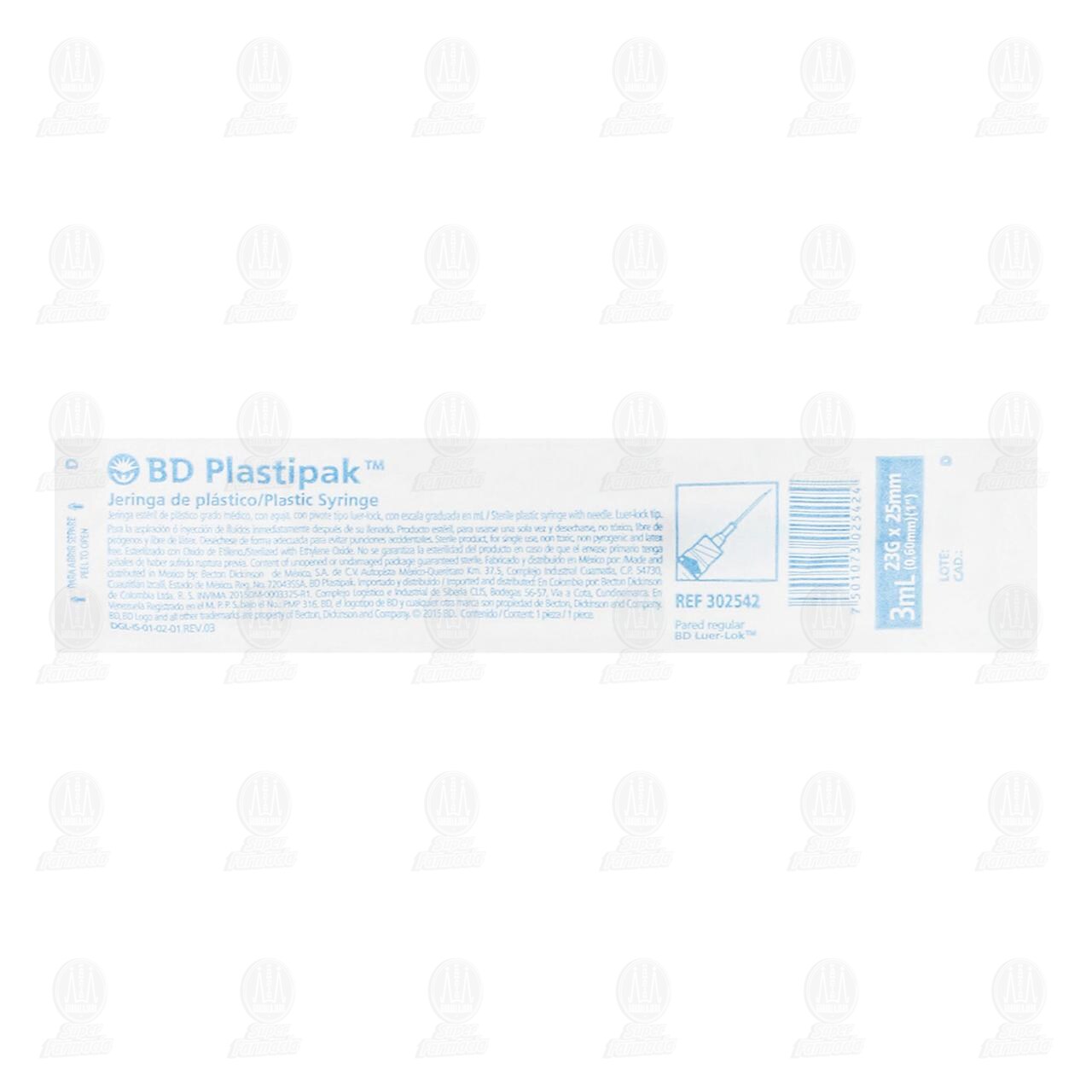 Jeringa BD Plastipak 3ml (23G x 25mm), 1 pz. image number 1