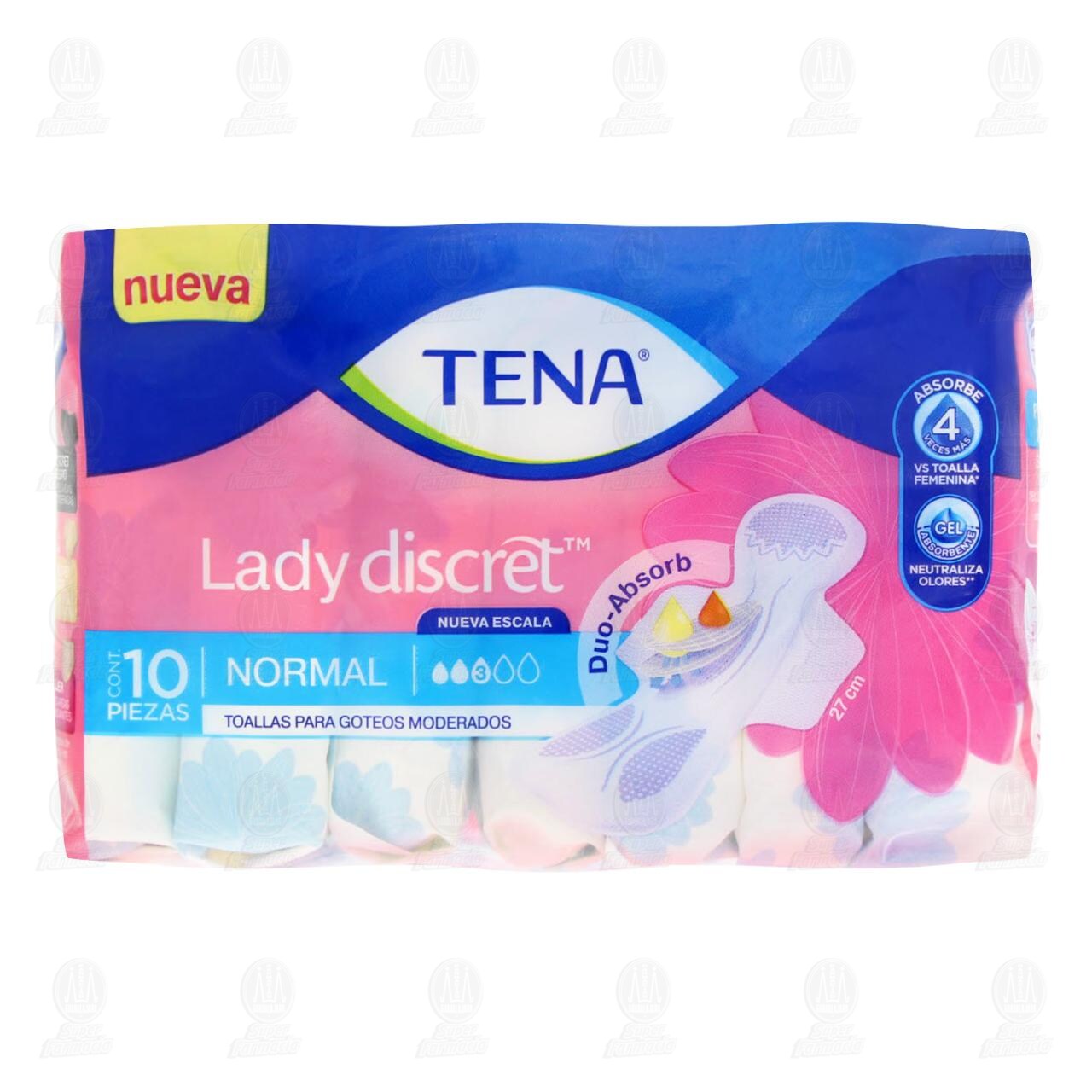 Toalla Para Incontinencia Tena Lady Discret Normal, 10 pzas. image number 1