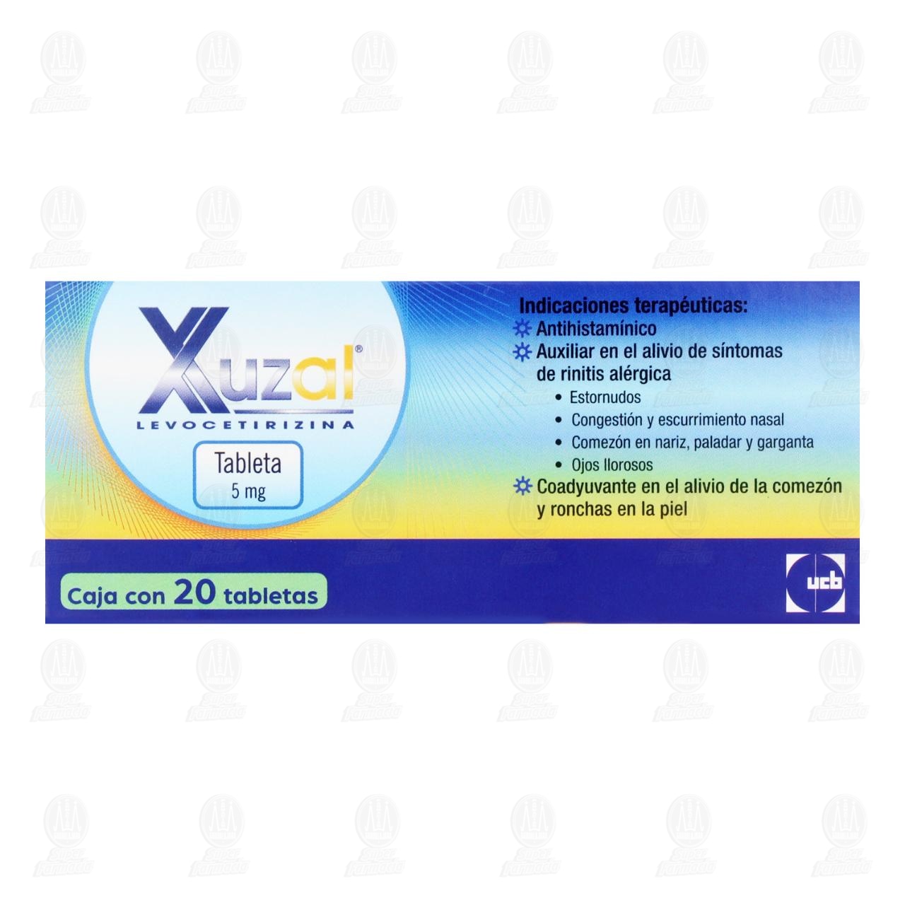 Xuzal 5 mg, 20 Tabletas. image number 1