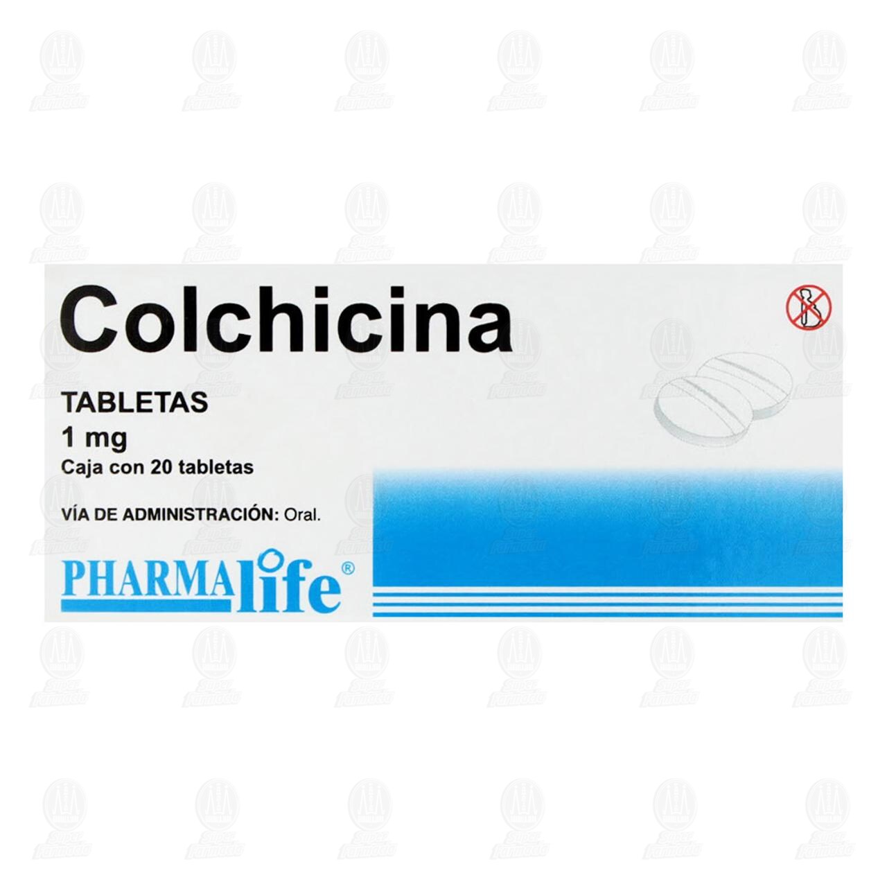 Colchicina 1 mg, 20 Tabletas Pharmalife. image number 1