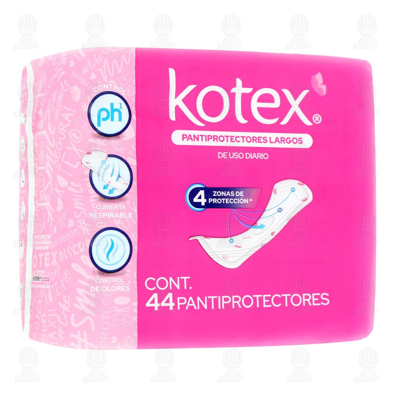 Pantiprotectores Largos Kotex Diarios, 44 pzas. image number 0