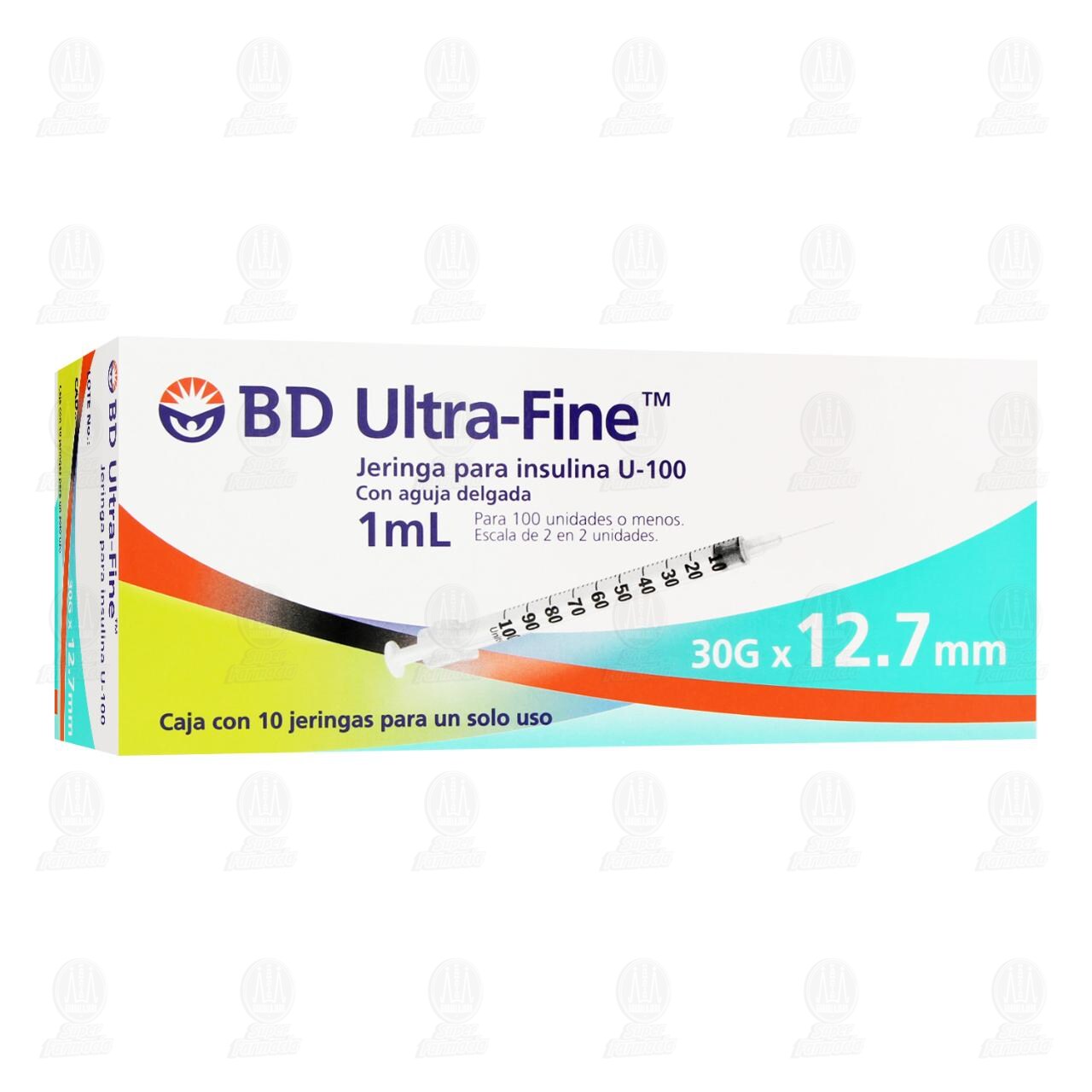 Jeringas para Insulina Ultra-Fine 1ml 30g x 13mm, 10 pzas.