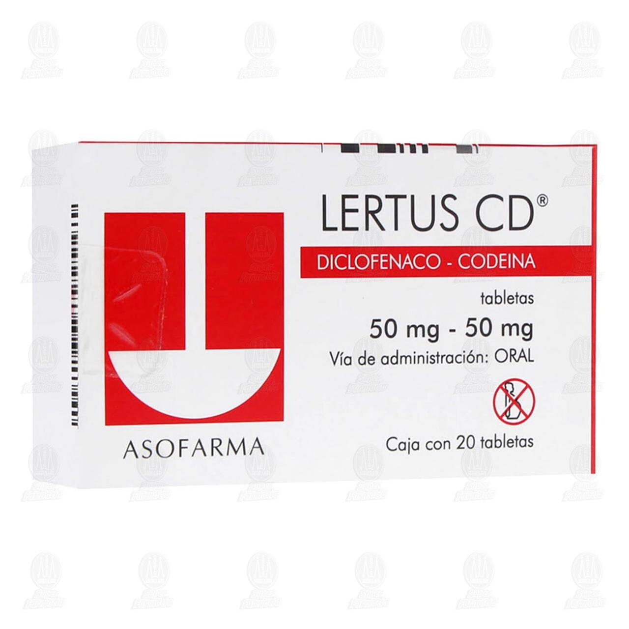 Lertus CD 50mg/50mg, 20 Tabletas. image number 0