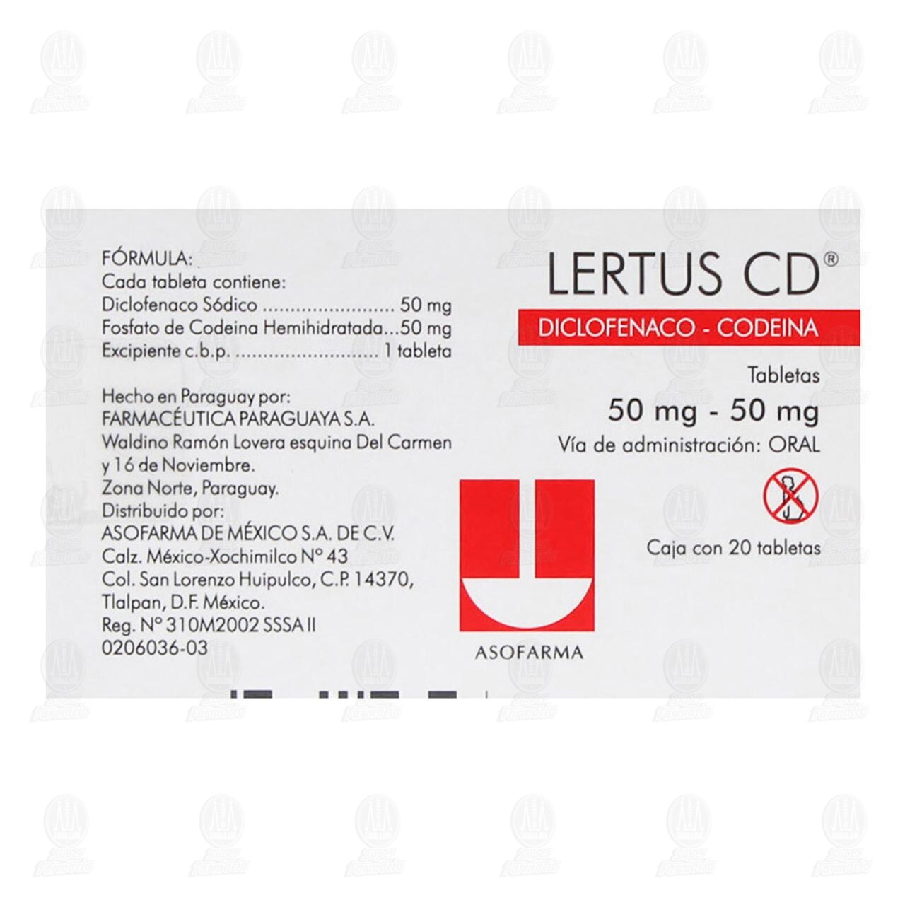 Lertus CD 50mg/50mg, 20 Tabletas. image number 2