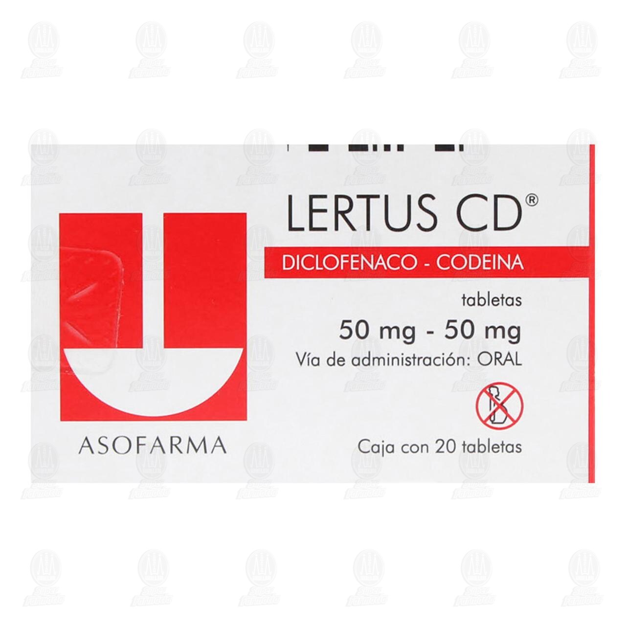 Lertus CD 50mg/50mg, 20 Tabletas. image number 1