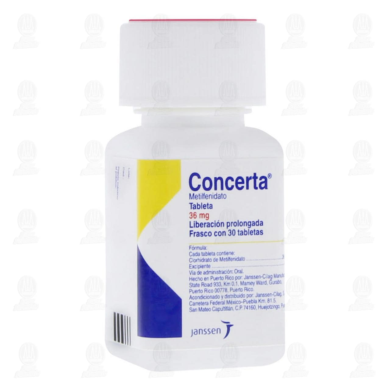 Concerta 36 mg, 30 Tabletas. image number 0