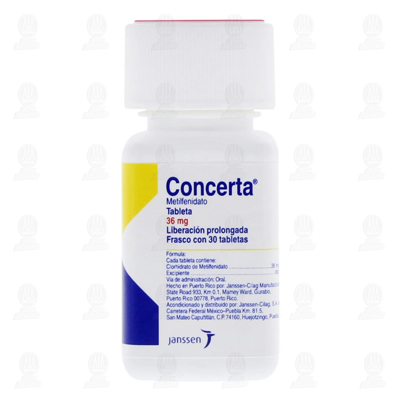 Concerta 36 mg, 30 Tabletas. image number 1
