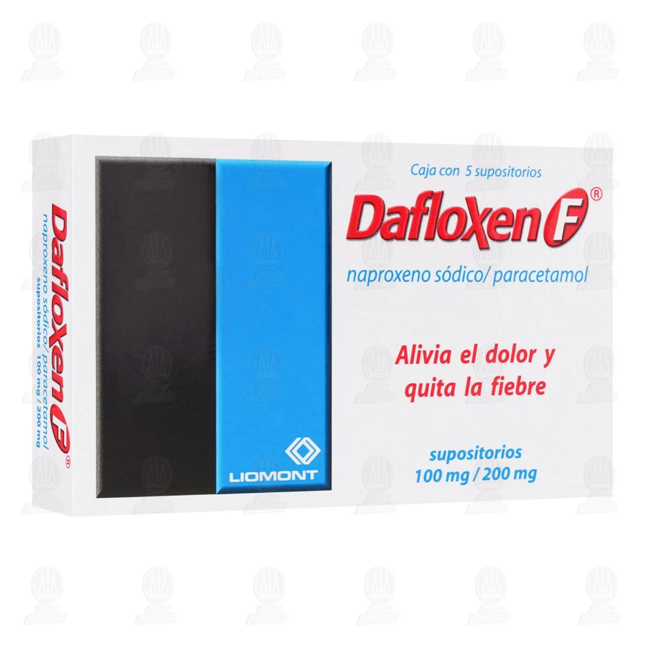 Dafloxen F 100/200mg, 5 Supositorios. image number 0