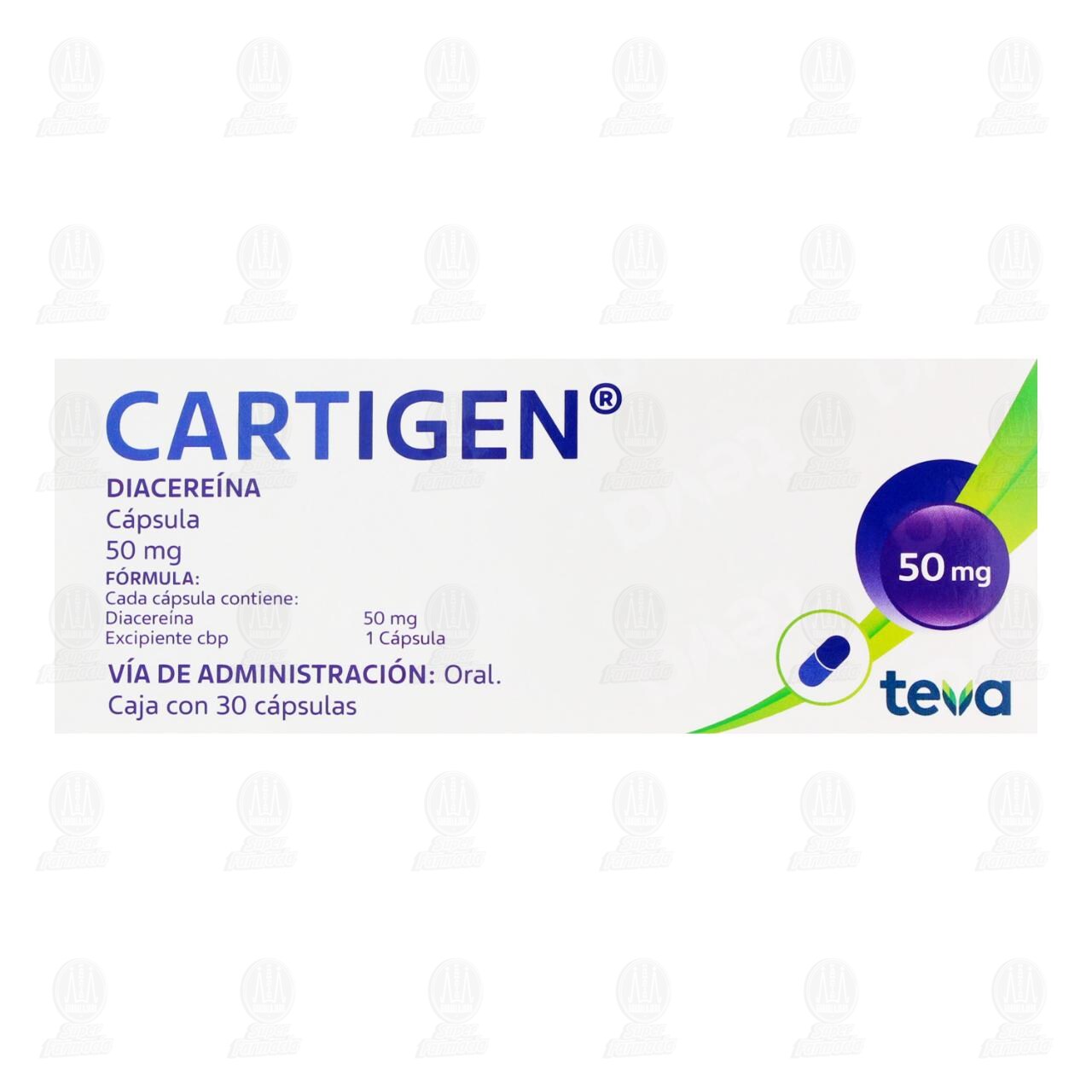 Cartigen 50 mg, 30 Cápsulas. de CARTIGEN | Farmacias Guadalajara