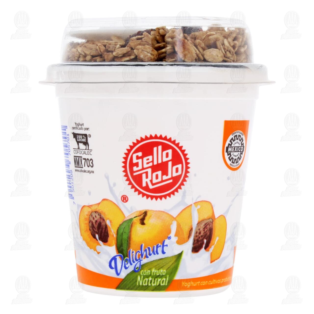 Yoghurt Sello Rojo Delighurt con Durazno + Granola, 220 gr. image number 1