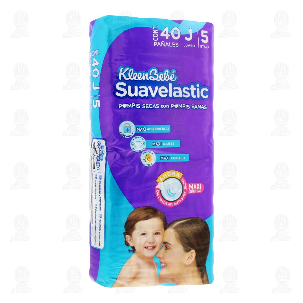 Pañales para Bebé KleenBebé Suavelastic Etapa 5 Talla J, 40 pzas.