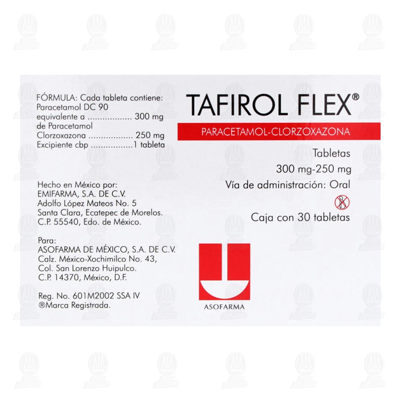 Tafirol Flex 300mg/250mg, 30 Tabletas. image number 2