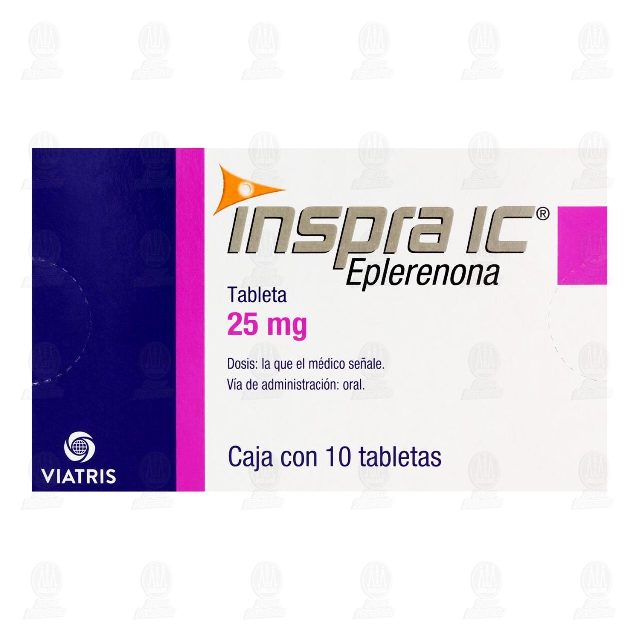Inspra IC 25 mg, 10 tabletas. image number 1
