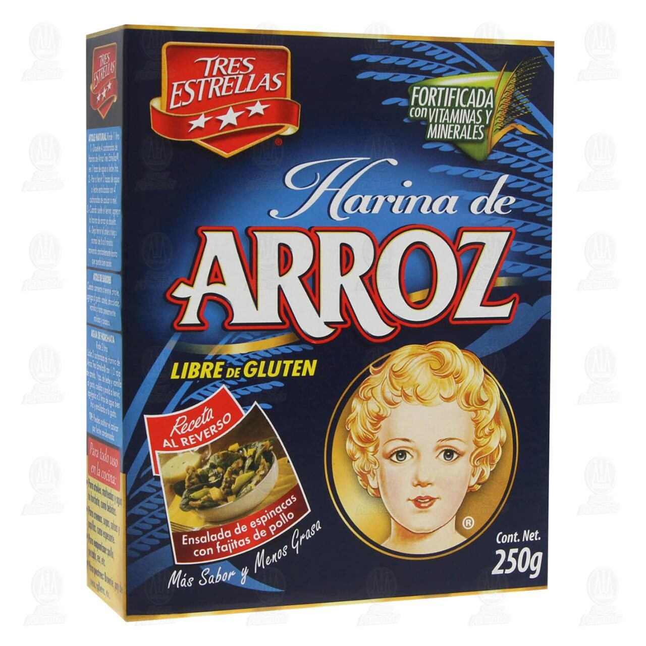 Harina de Arroz Tres Estrellas Libre de Gluten, 250 gr. image number 0
